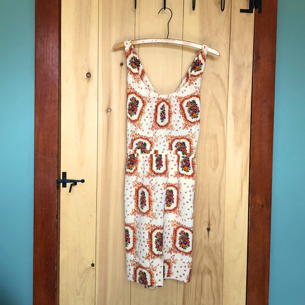 Madewell silk floral dress with twist back